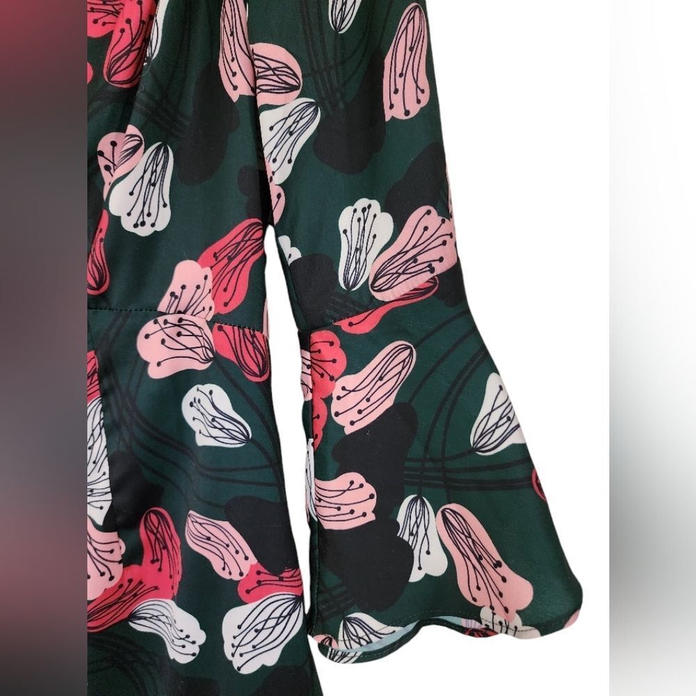 RACHEL ANTONOFF Pink, Red, Green Floral A-Line dress size 4 - Picture 4 of 5